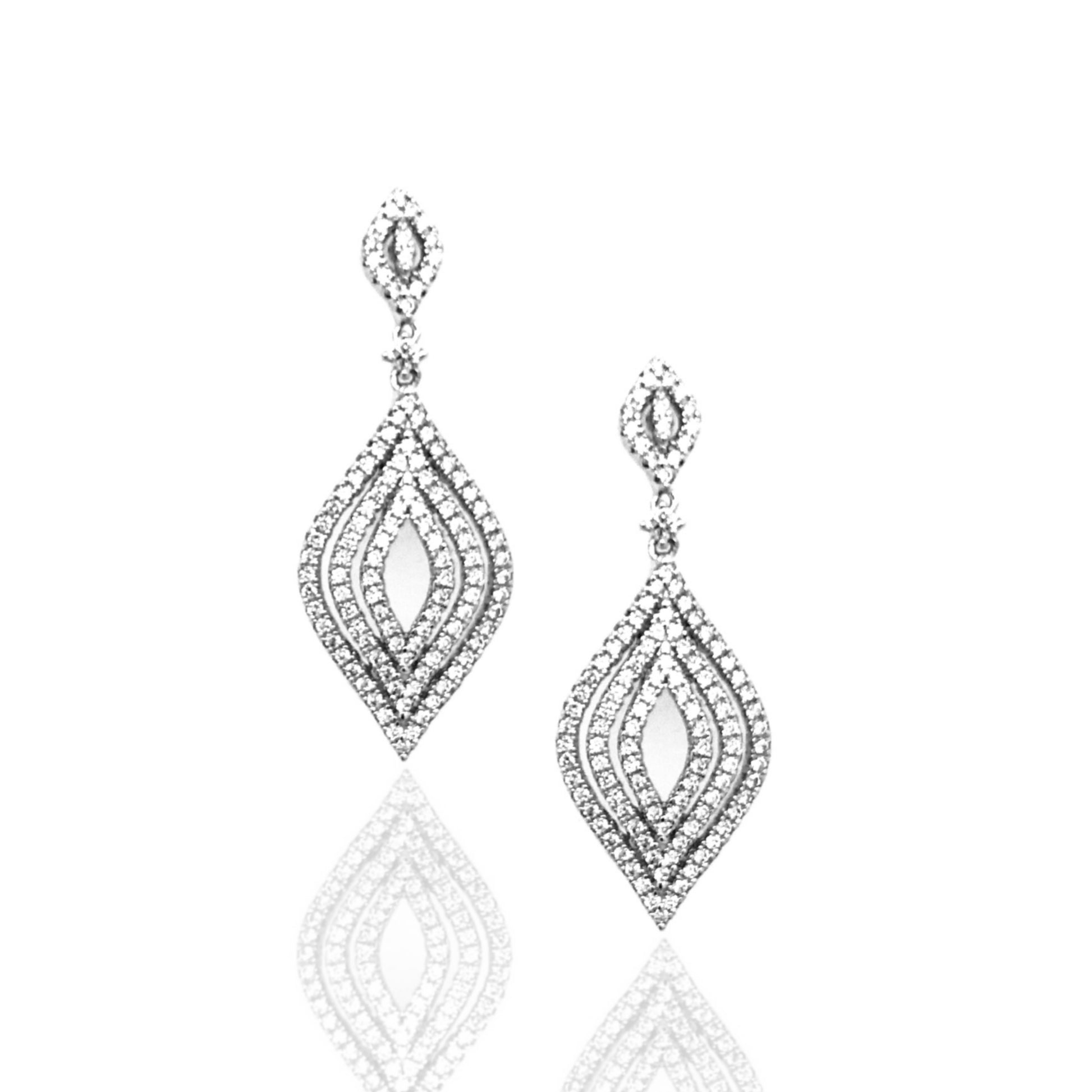 Sterling Silver Marquis Earrings - HK Jewels