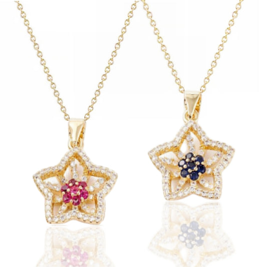 Colorful Center Flower Necklace - HK Jewels