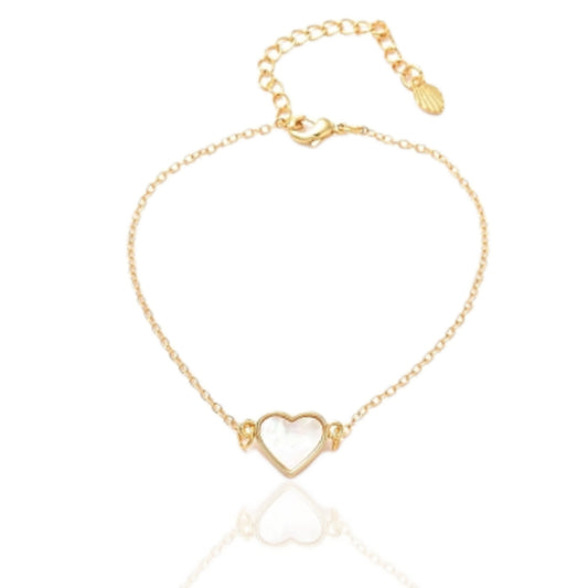 Mother of Pearl Heart Bracelet - HK Jewels