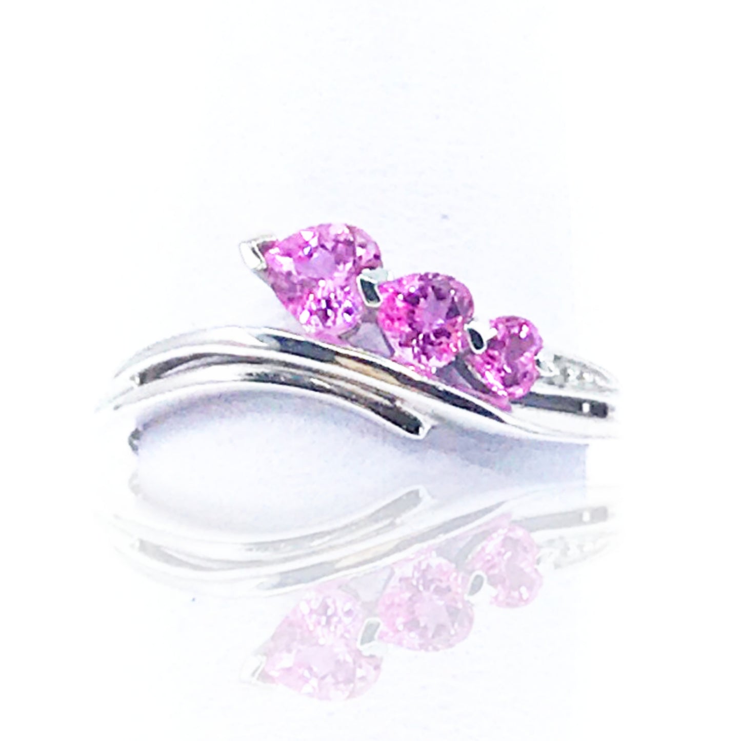 White Gold Pink Topaz Ring - HK Jewels