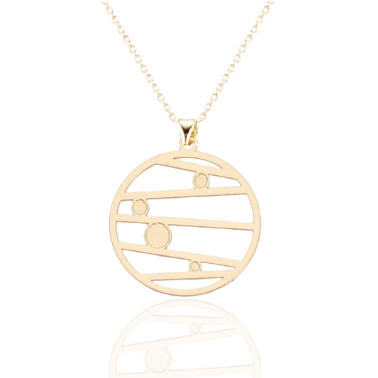 Etched Metal Flat Round Pendant Necklace - HK Jewels