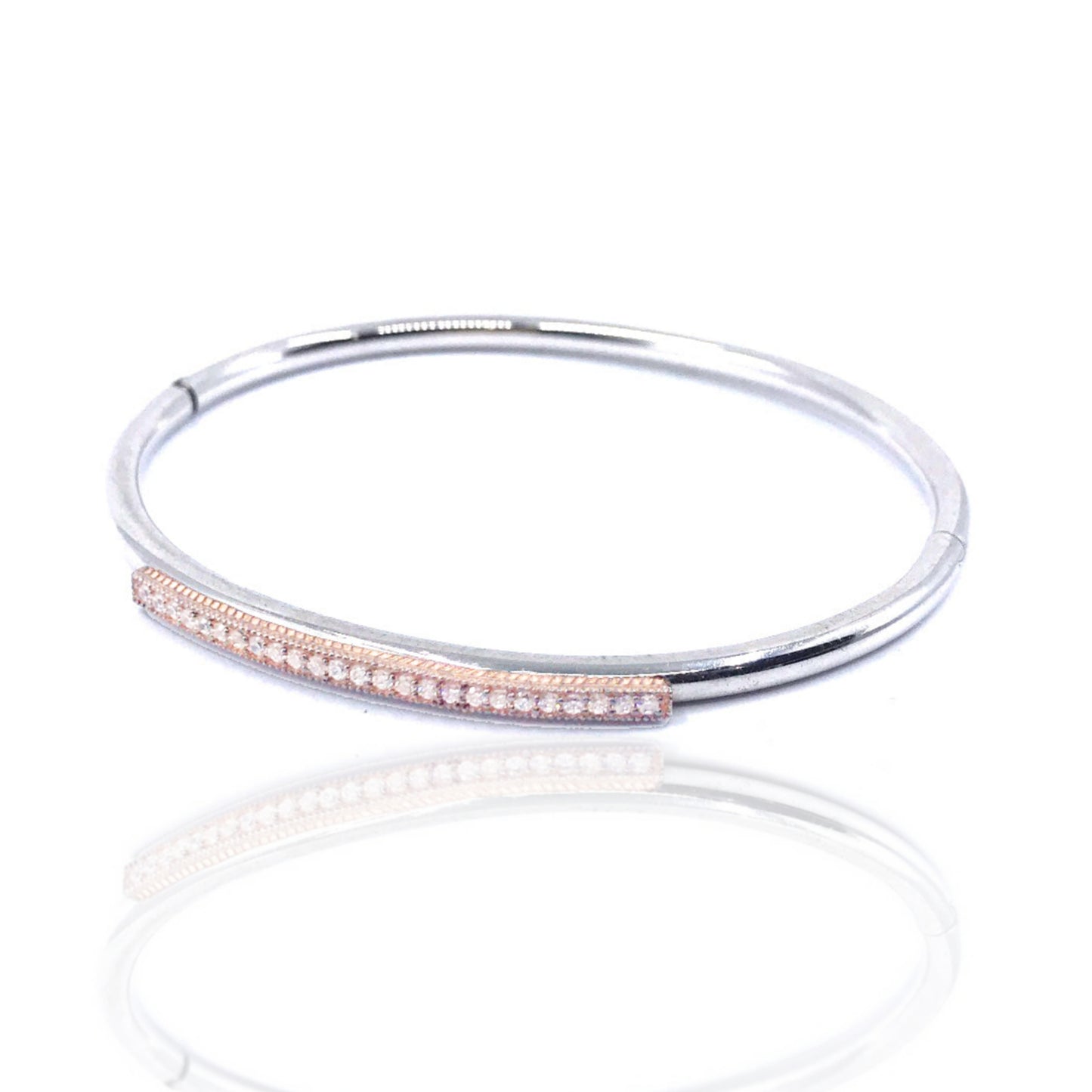 Sterling Silver Micro Pave Bangle - HK Jewels
