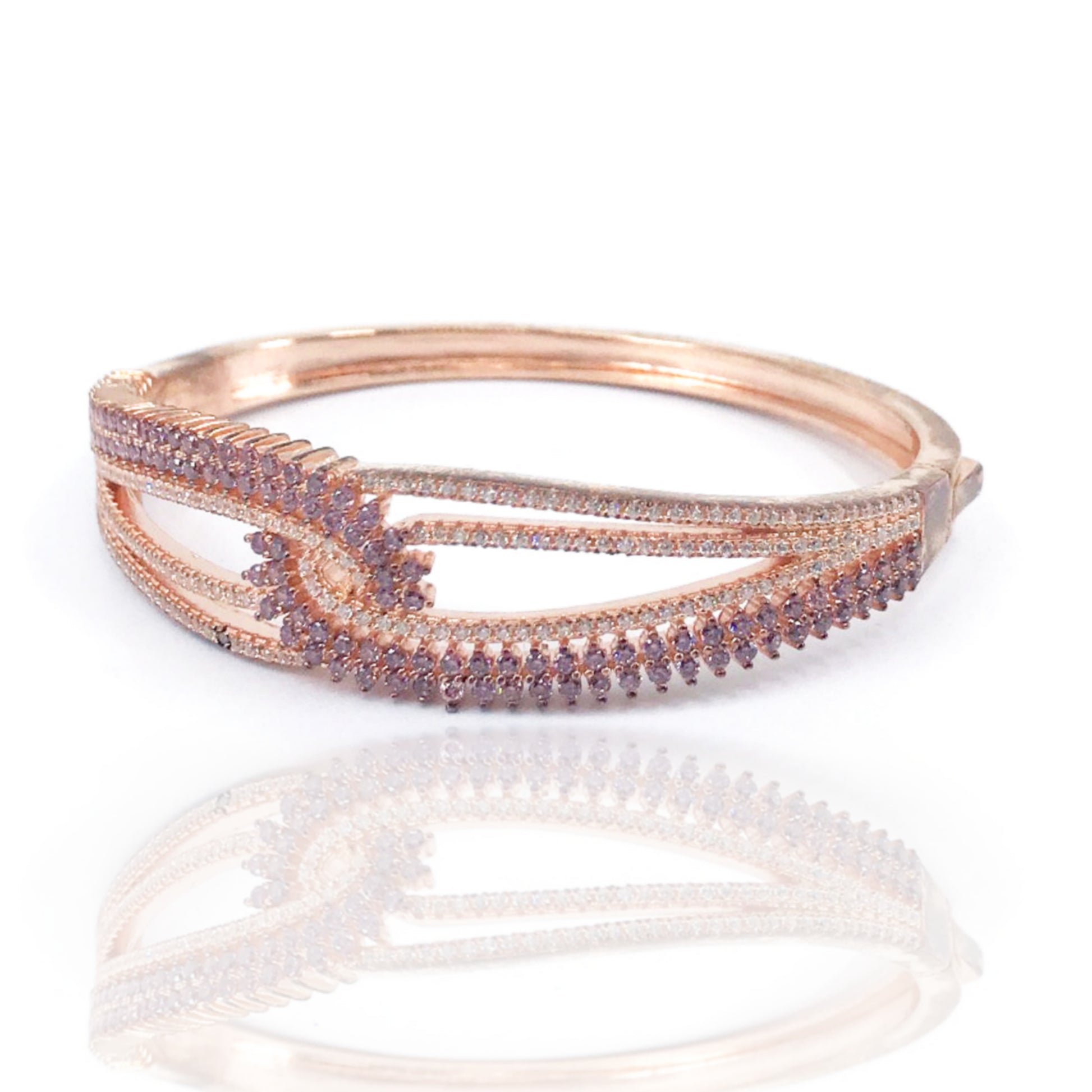 Rose Gold Plated Sterling Silver Bangle - HK Jewels