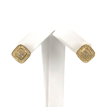 Sterling Silver Gold Plated Stud Earring - HK Jewels