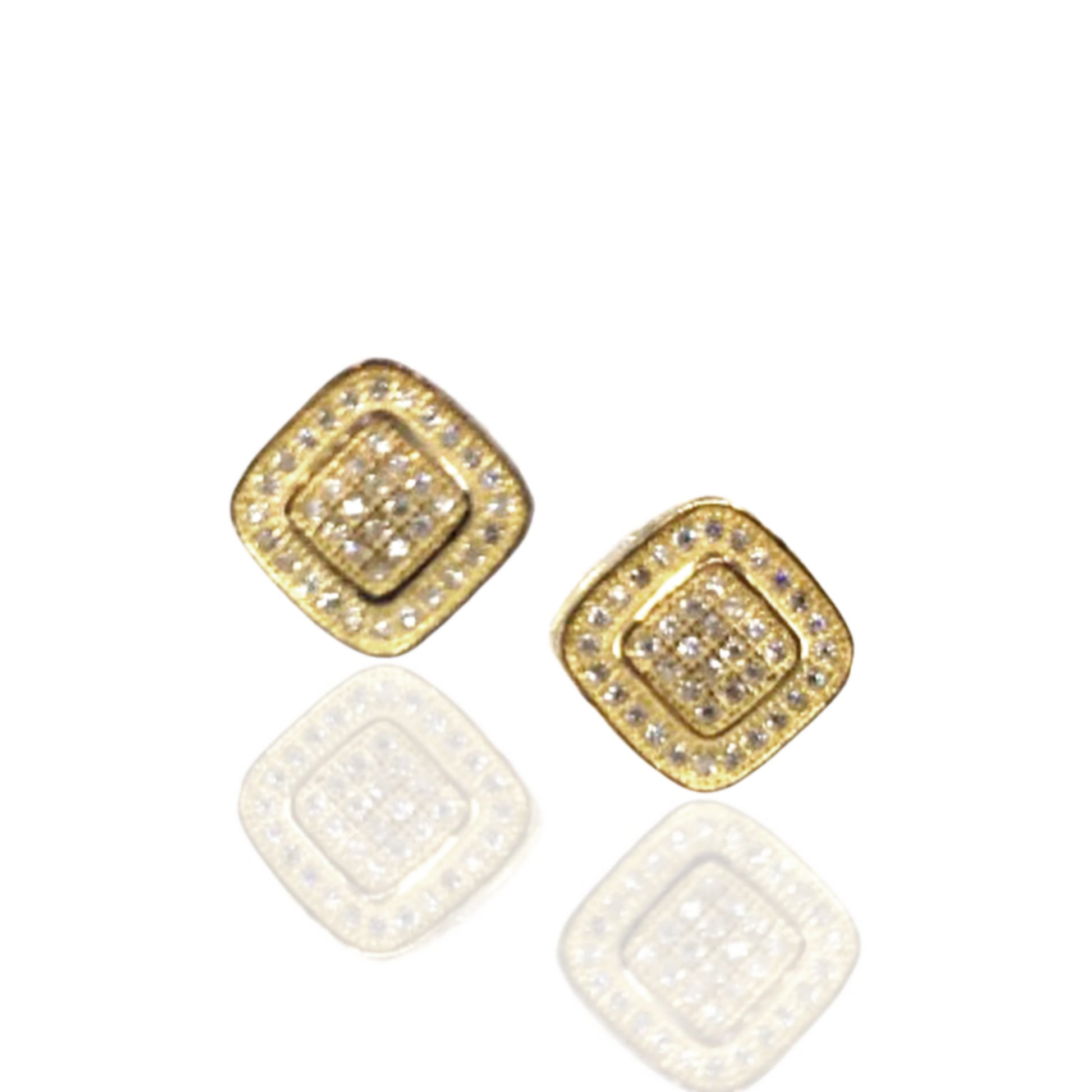 Sterling Silver Gold Plated Stud Earring - HK Jewels