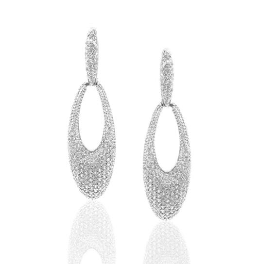 Sterling Silver Oval Earrings - HK Jewels