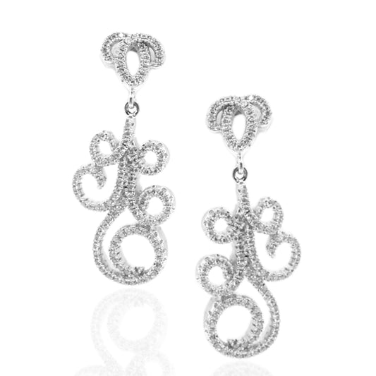 Sterling Silver Design Earrings on Post - HK Jewels