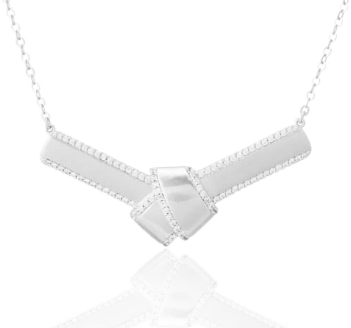 Matte Knot Bar Necklace - HK Jewels