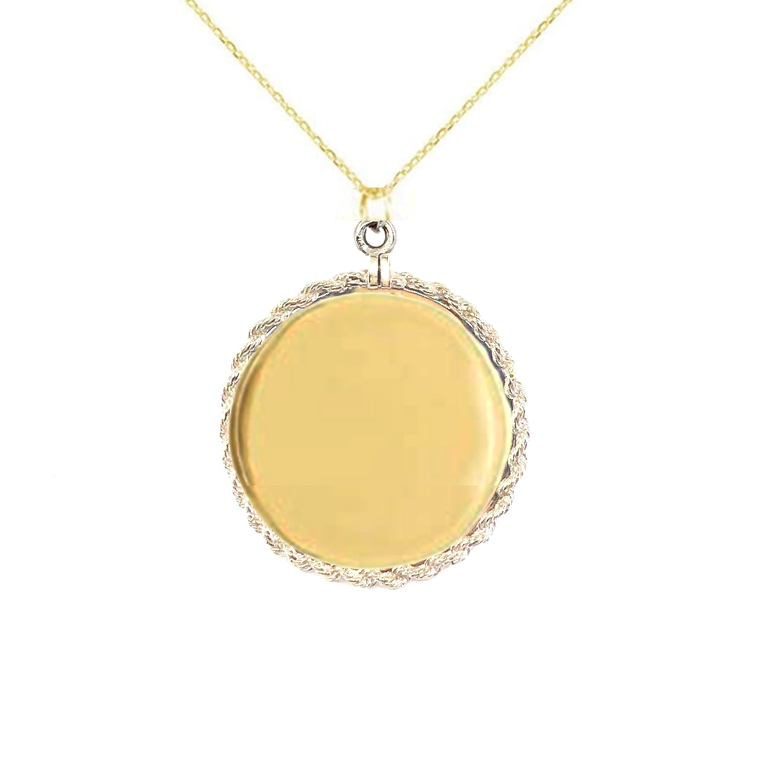 14K Gold Circle Pendant - HK Jewels