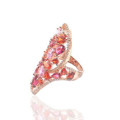 Rose Gold Plated Sterling Silver Ring - HK Jewels