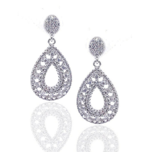 Sterling Silver Teardrop Earrings - HK Jewels