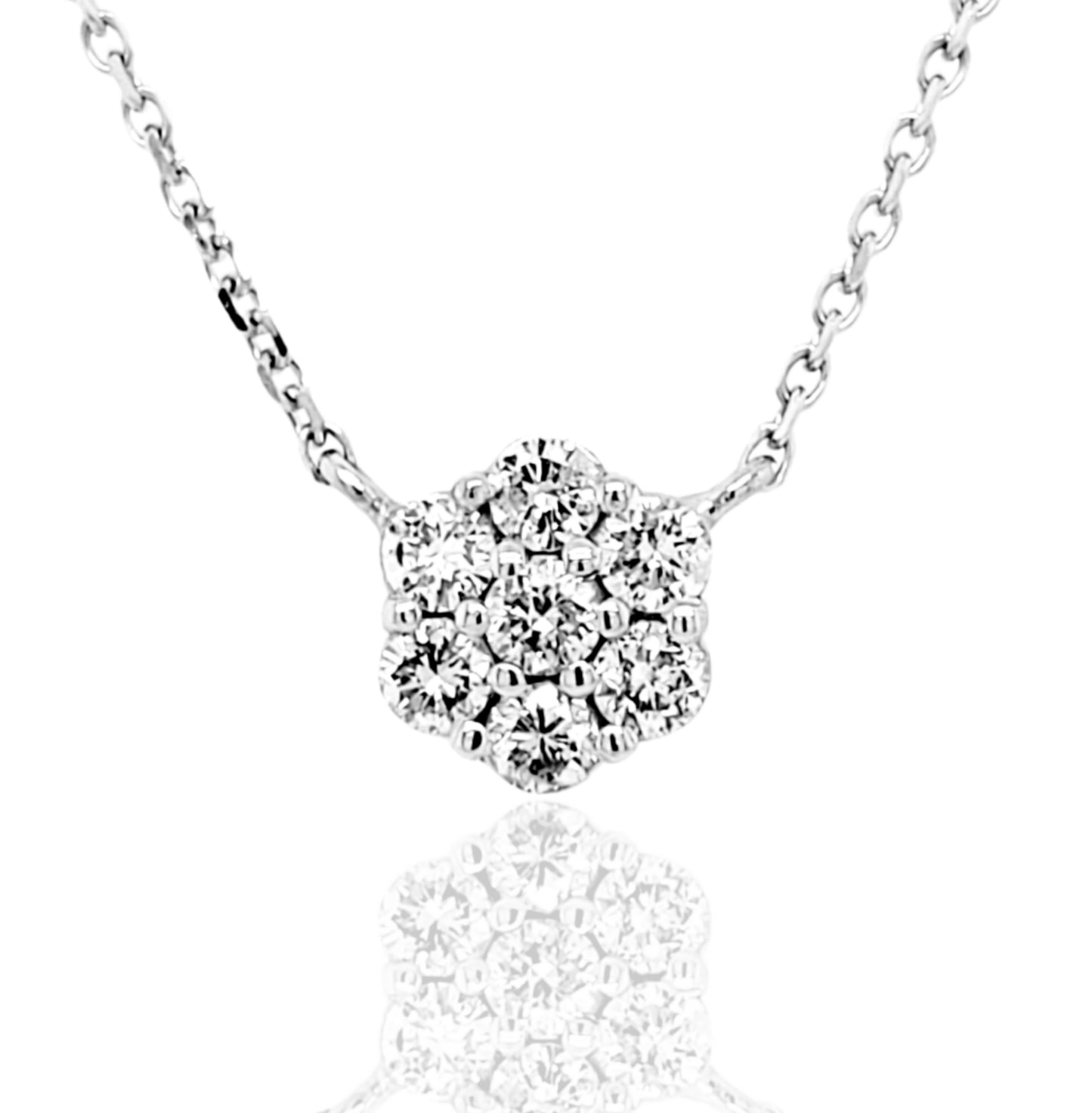 14K Gold Diamond Flower Necklace - HK Jewels