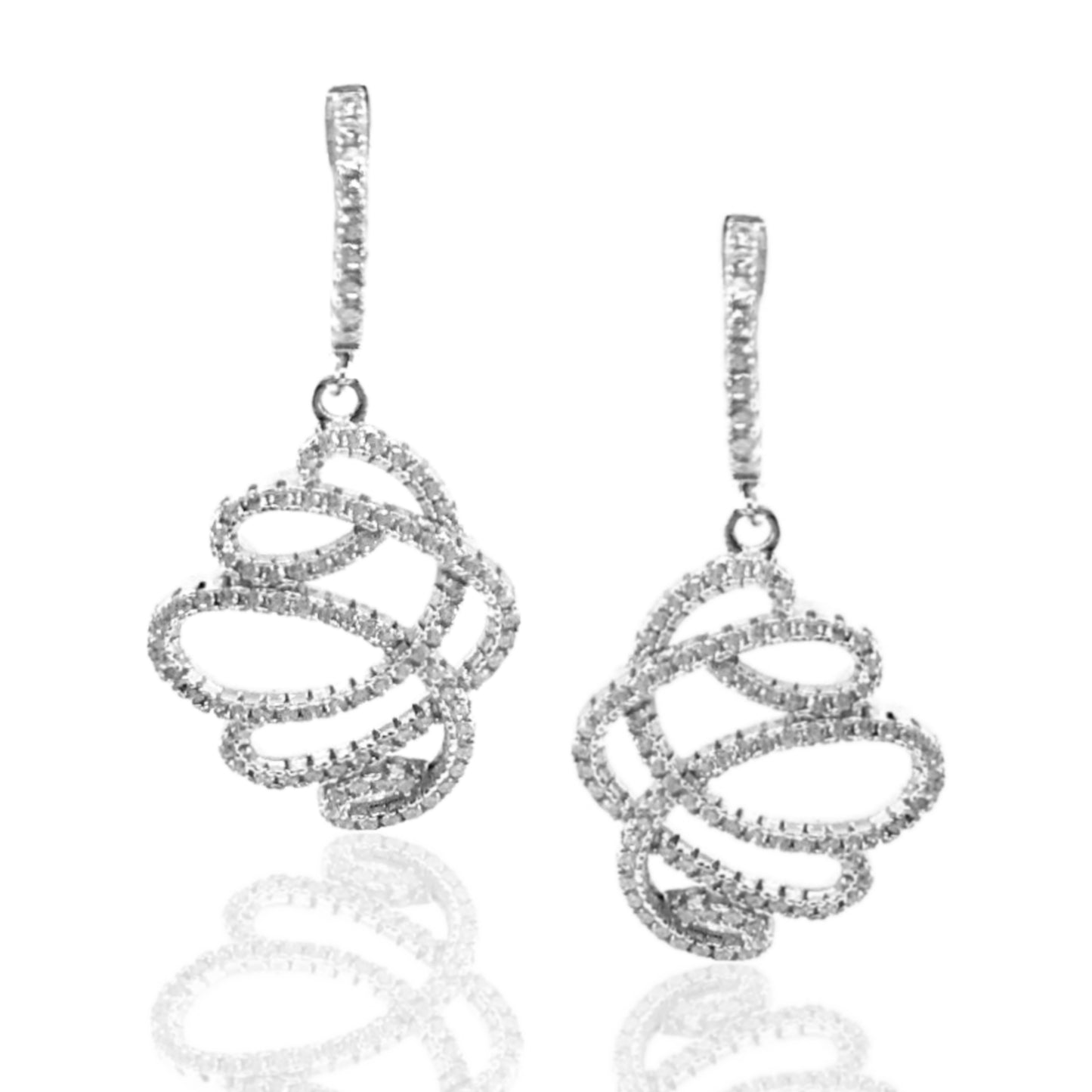 Sterling Silver Swirl Earrings - HK Jewels