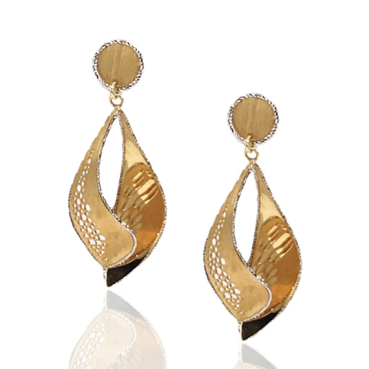 14K Gold Marquis-Shaped Earrings - HK Jewels