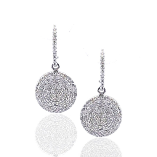Micropave Gold Earrings - HK Jewels