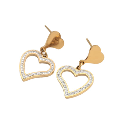 Surgical Steel Heart on Heart Post Earrings - HK Jewels
