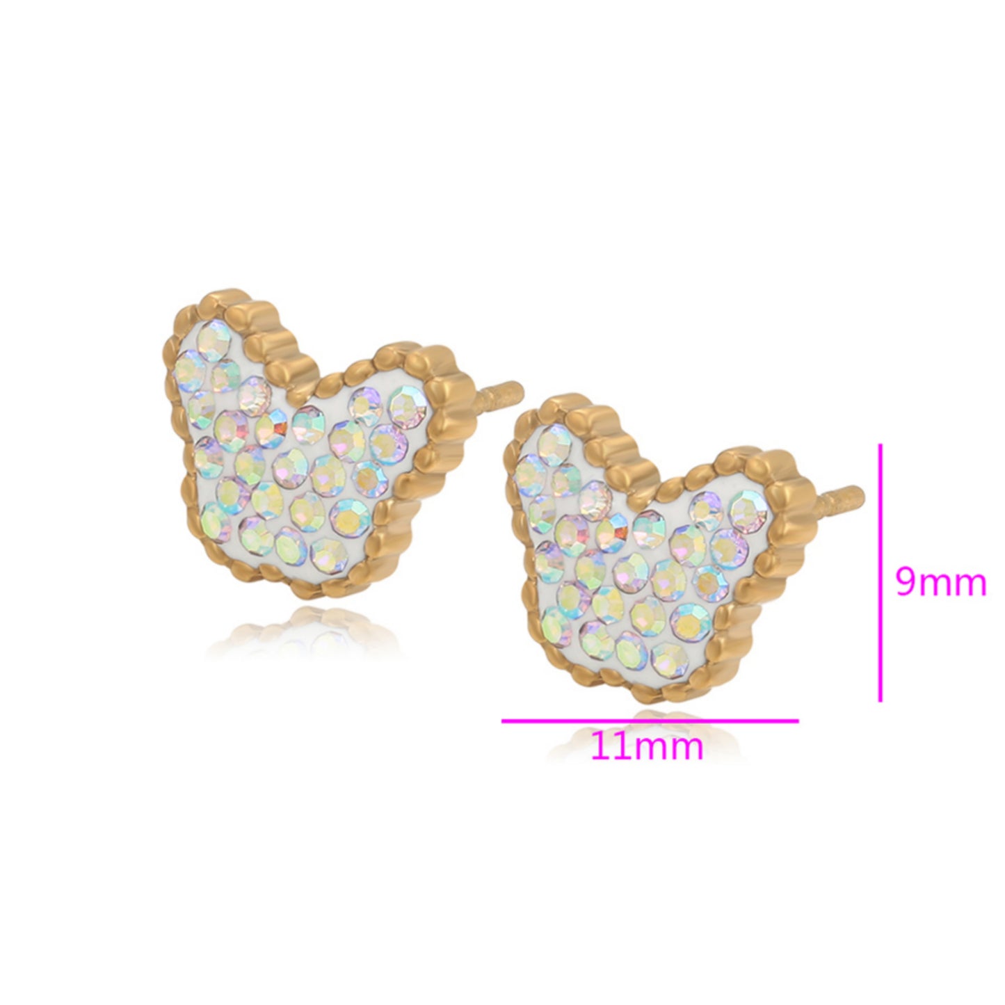 Surgical Steel Butterfly Stud Post Earrings - HK Jewels