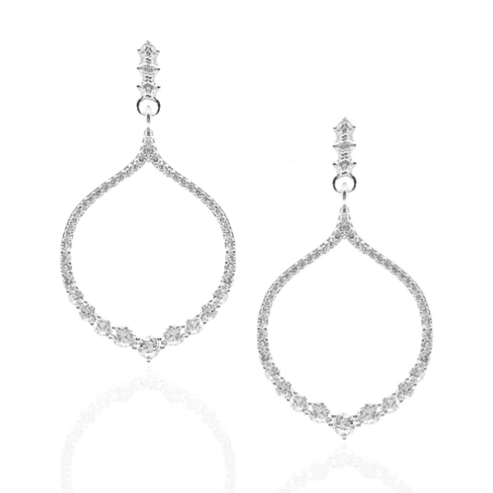 Sterling Silver Round/Flame Earrings - HK Jewels