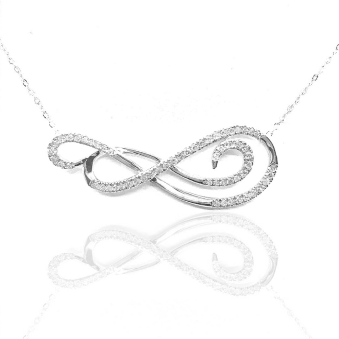 14K Gold and Diamond Wave Design Necklace - HK Jewels