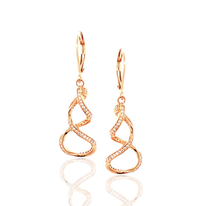 Rose Goldplated Surgical Steel Twisted Earrings - HK Jewels