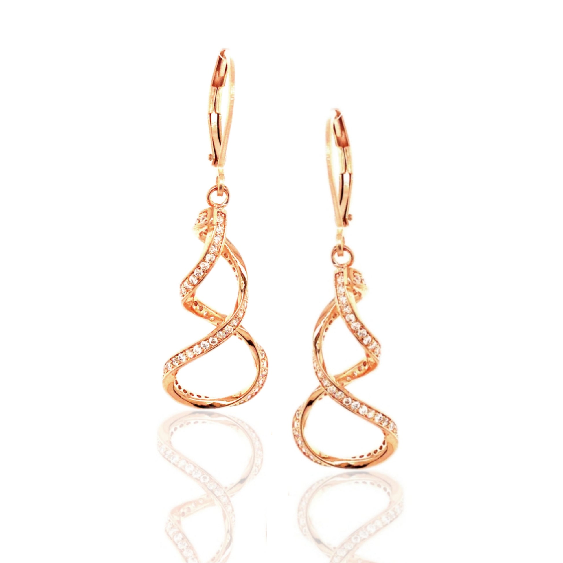 Rose Goldplated Surgical Steel Twisted Earrings - HK Jewels