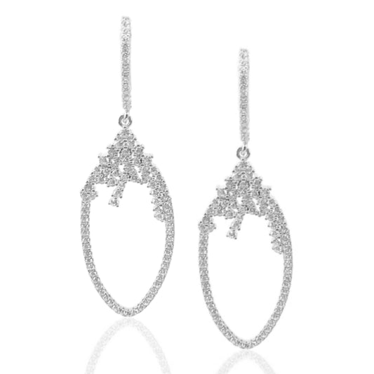 Sterling Silver Marquis-Shaped Earrings - HK Jewels