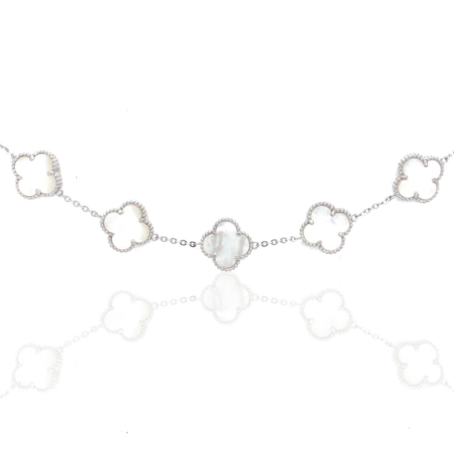 Sterling Silver Medium Five Clover Bracelet - HK Jewels