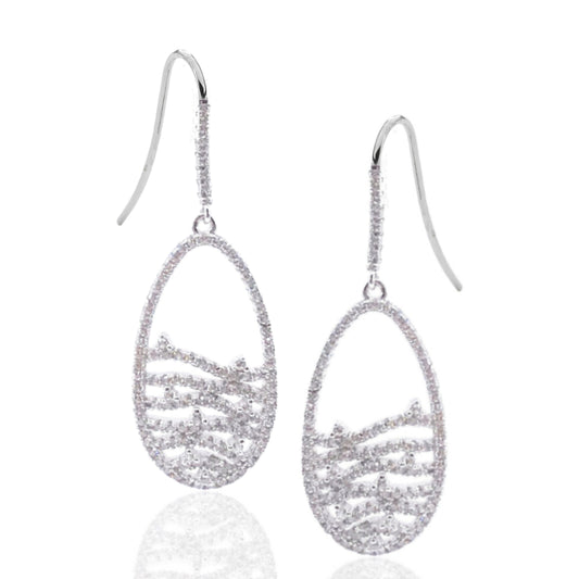 Sterling Silver Oval Earrings - HK Jewels