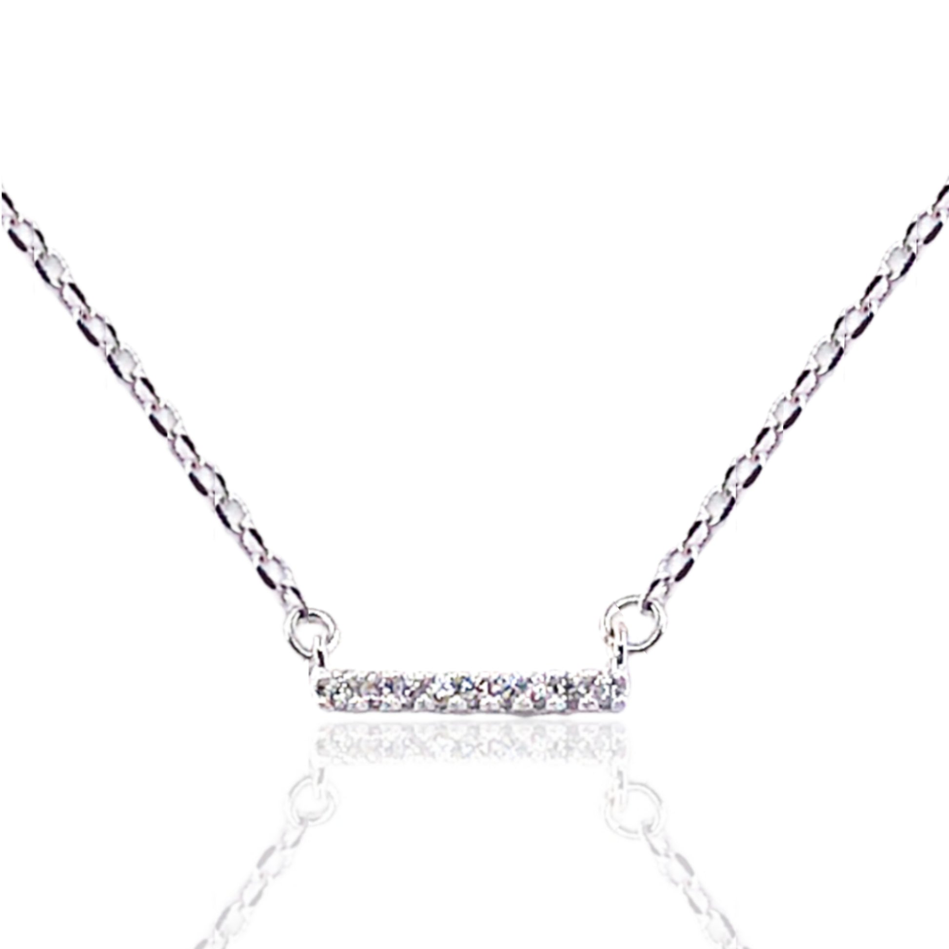Sterling Silver Bar Necklace - HK Jewels