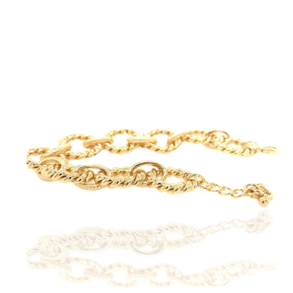 Gold Plated Circle Link Bracelet - HK Jewels