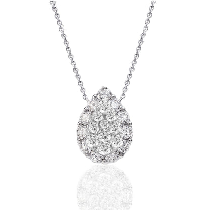 18K Gold and Diamond Pear Shaped Necklace - HK Jewels