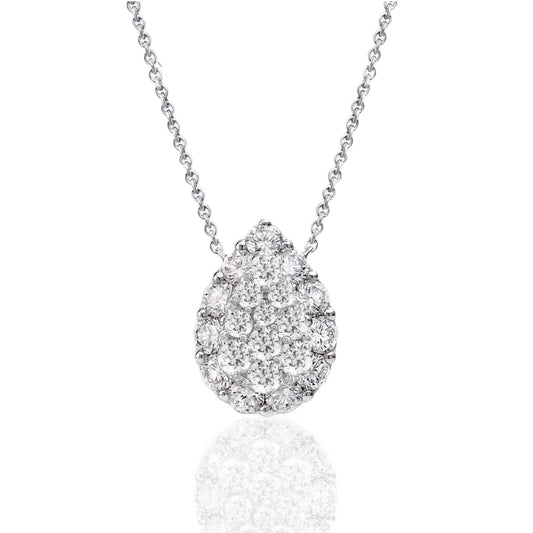 18K Gold and Diamond Pear Shaped Necklace - HK Jewels