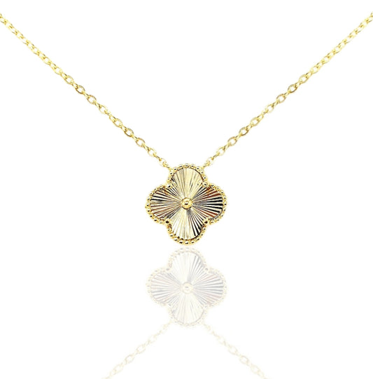 Gold Plated Sterling Silver Clover Necklace - HK Jewels