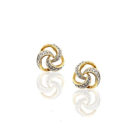 14K Gold and Diamond Knot Stud Earring - HK Jewels