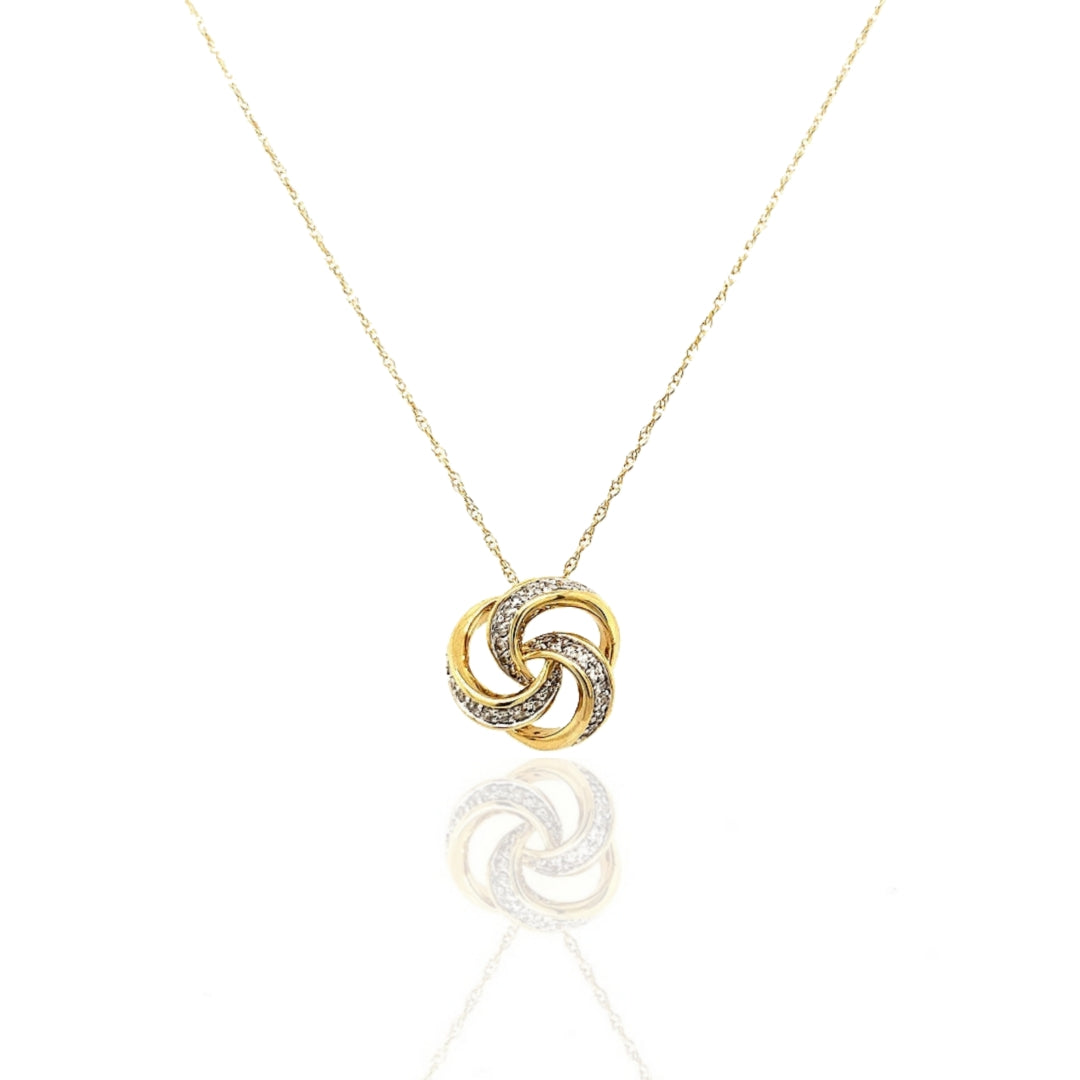 14K Gold and Diamond Knot Necklace - HK Jewels