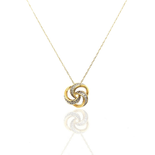 14K Gold and Diamond Knot Necklace - HK Jewels