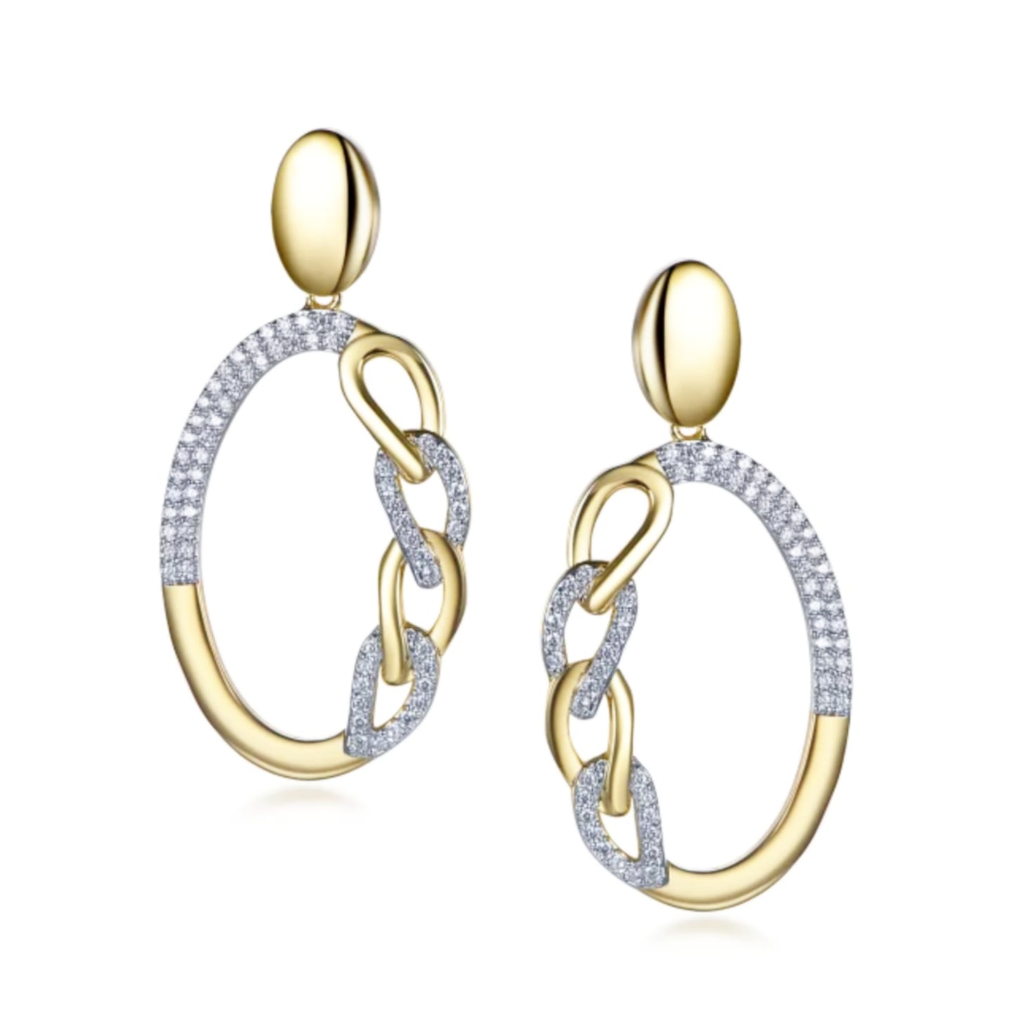 Gold Plated Sterling Silver Side Braid Earrings - HK Jewels