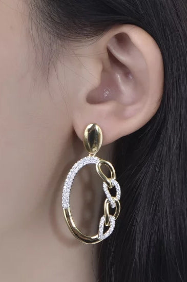 Gold Plated Sterling Silver Side Braid Earrings - HK Jewels