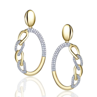 Gold Plated Sterling Silver Side Braid Earrings - HK Jewels