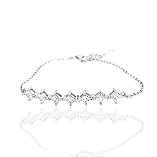 Sterling Silver CZ Bar Bracelet - HK Jewels