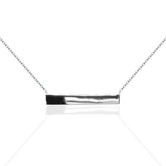Sterling Silver Solid Bar Necklace - HK Jewels