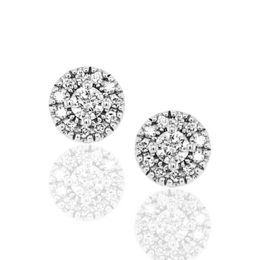 14K Gold And Diamond Circle Stud Earring - HK Jewels
