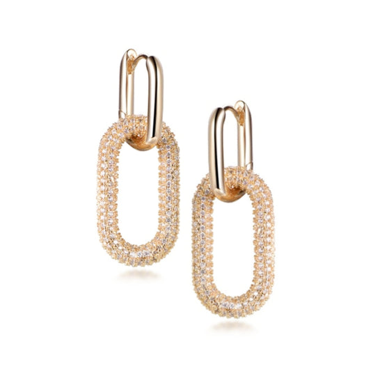 Gold Plated Sterling Silver Link Earrings - HK Jewels