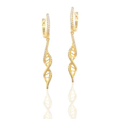 Sterling Silver Twist Earrings on English Lock - HK Jewels