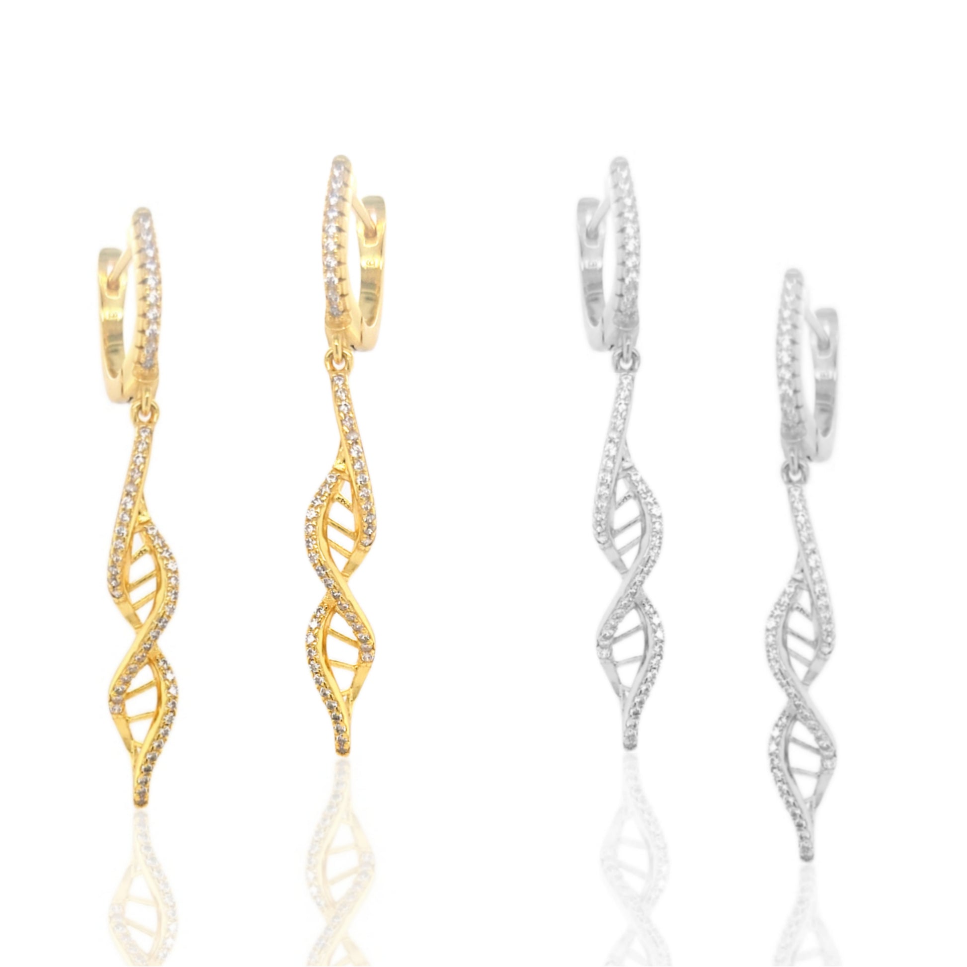 Sterling Silver Twist Earrings on English Lock - HK Jewels