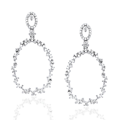 Sterling Silver Oval Cz Earring - HK Jewels