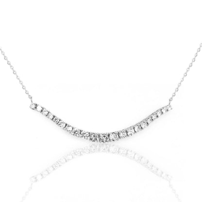 Sterling Silver Tennis Bar Necklace - HK Jewels