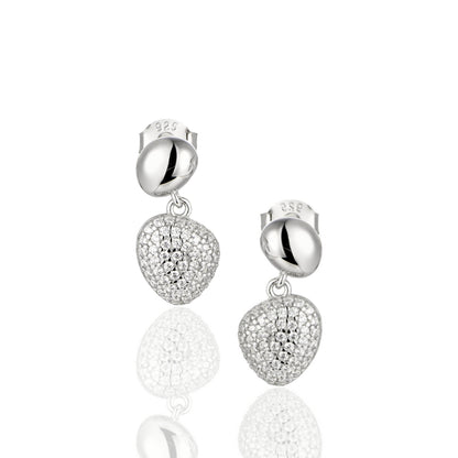 Sterling Silver Micropave Natural Shape Earring - HK Jewels