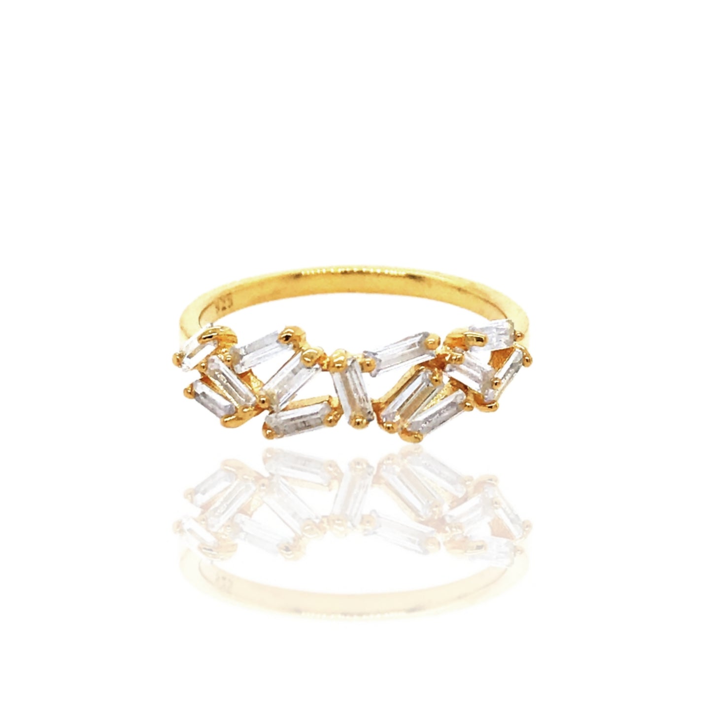 Sterling Silver Baguette Ring - HK Jewels