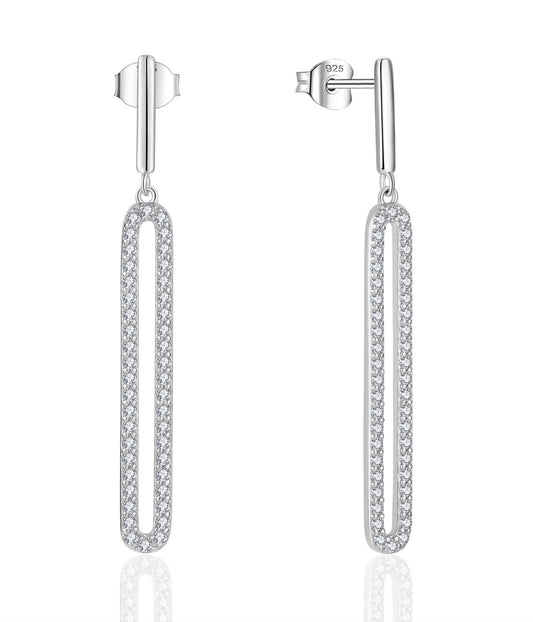 Sterling Silver Paperclip Link Earring - HK Jewels